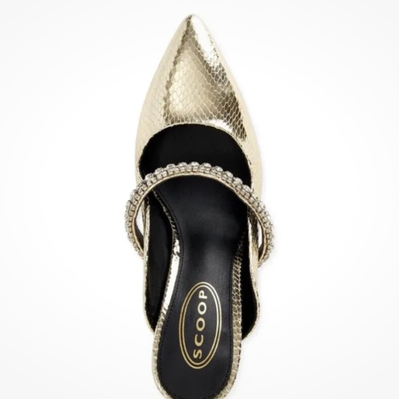 Scoop NYC Women’s Rhinestone Slip On Gold Heels Size 9.5 NEW - Picture 4 of 6